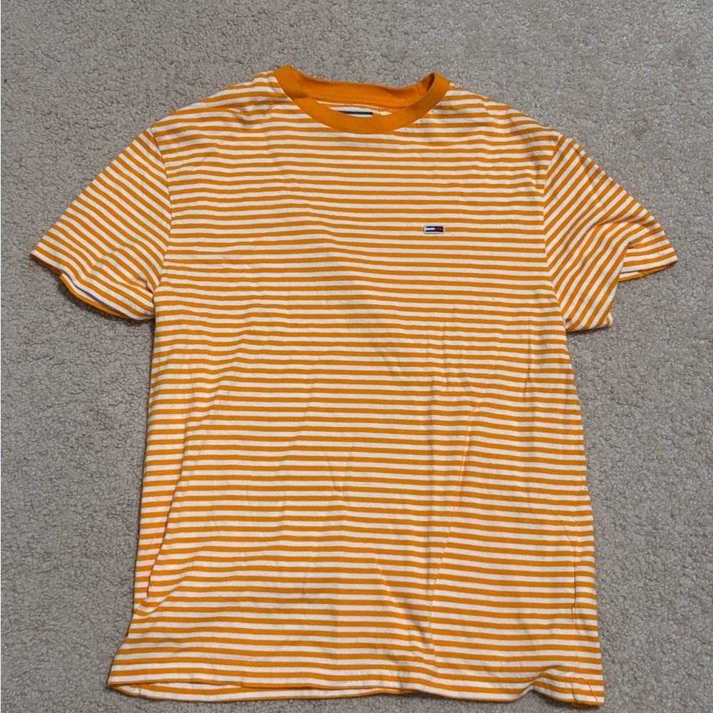 Tommy Hilfiger Men's Orange Striped Shirt